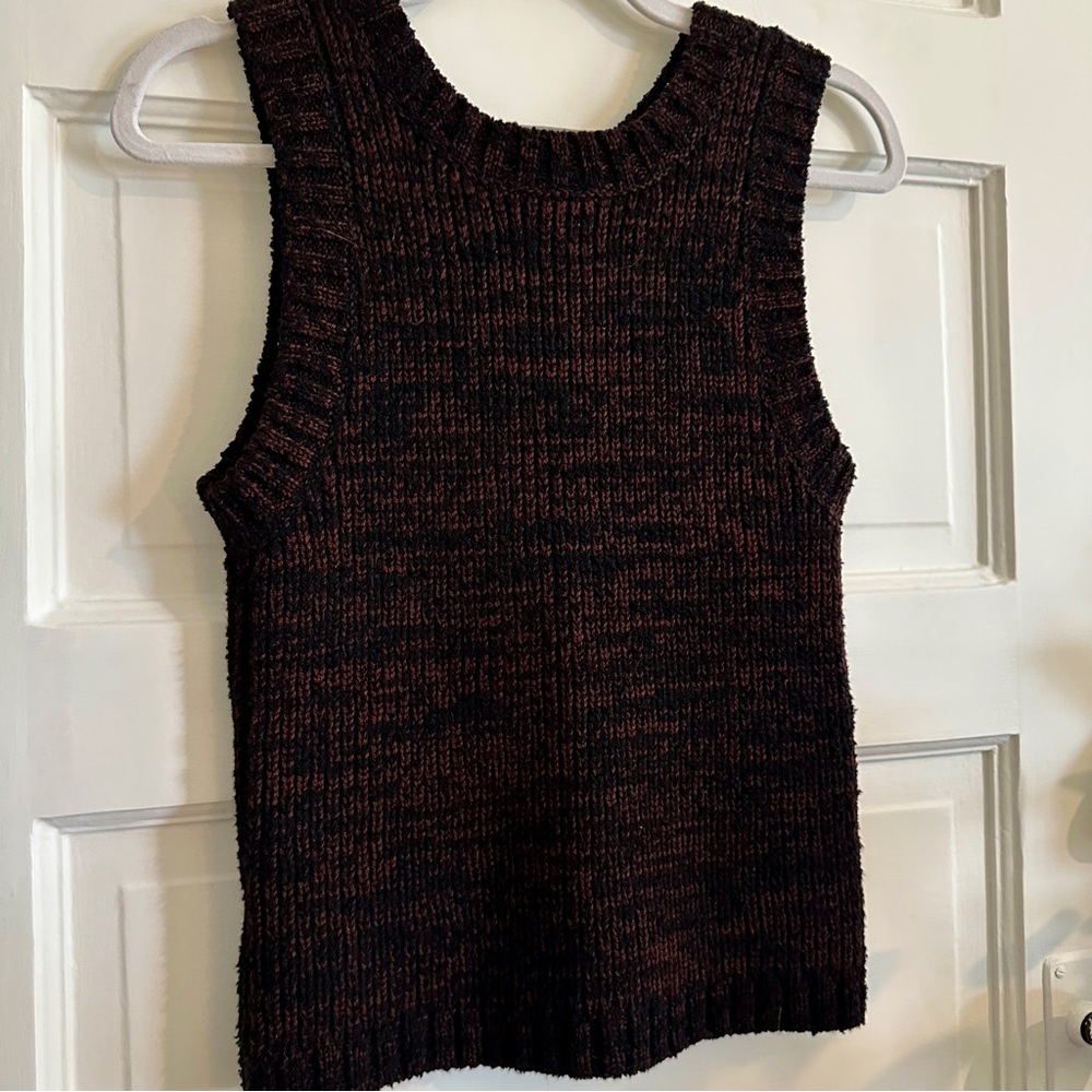 ATELIER DELPHINE Boucle Sweater Tank in Espresso, Sz M - Picture 13 of 14